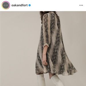 Oak + Fort Chiffon Snake Print Dress